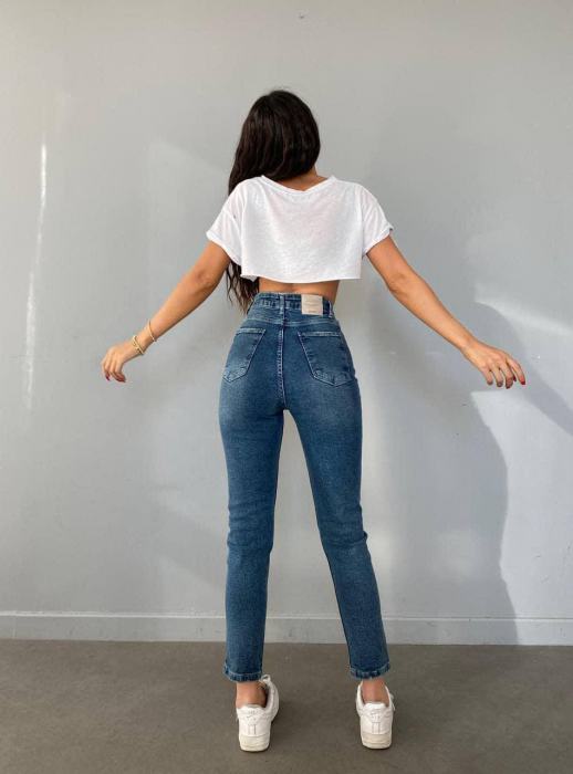 Blugi Mom SlimFit - Albastru [3]
