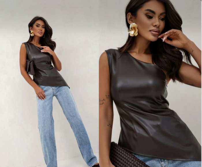 Bluza neagra asimetrica - Genny [4]