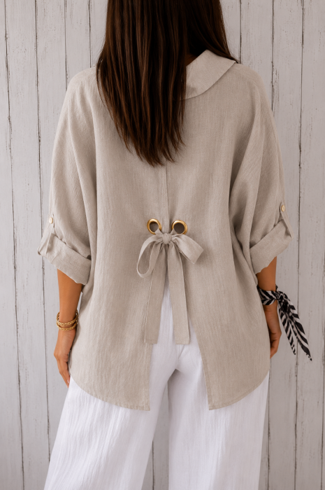 Cămașă Damă din IN Italian Linen - Crem [2]