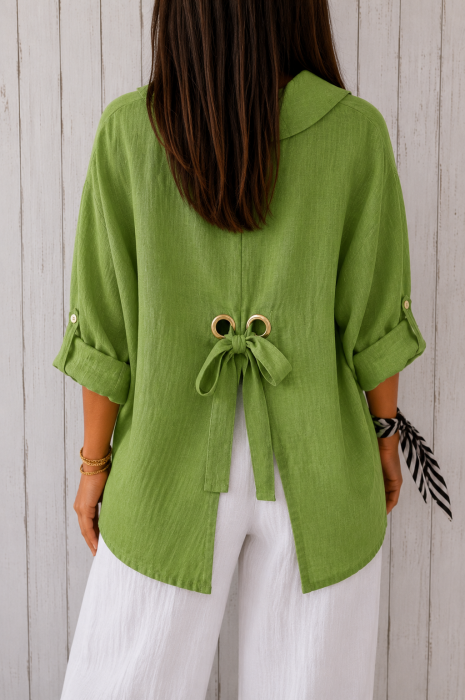 Cămașă Damă din IN Italian Linen - Verde [2]