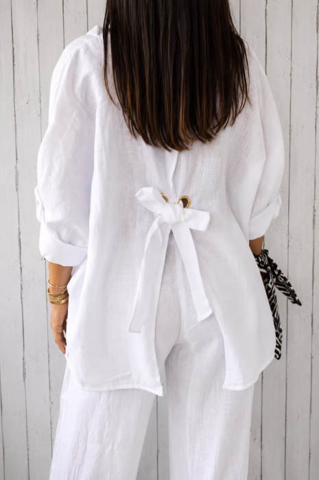 Cămașă Damă din IN Italian Linen - Alb [2]
