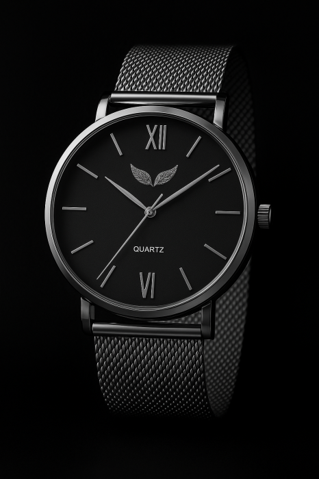 Ceas Barbatesc Premium - Black Dial & Silver Mesh Watches [1]