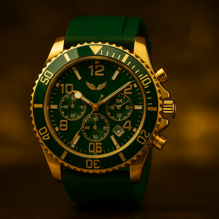 Ceas Barbatesc Premium - Emerald Green & Gold Royal Edition [1]