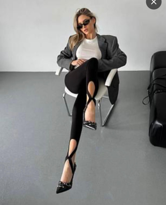 Colanti lycra cu calcai incrucisat - Contur Chic Leggings [3]