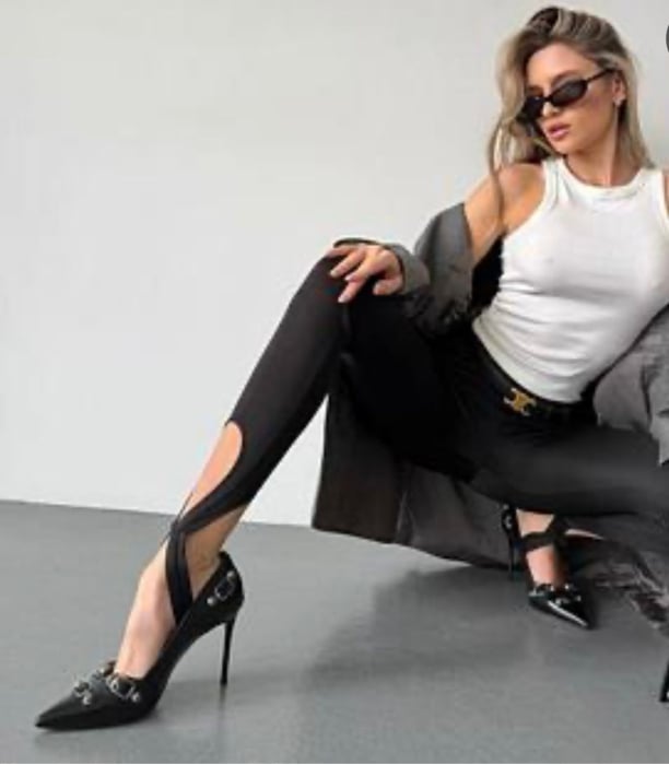 Colanti lycra cu calcai incrucisat - Contur Chic Leggings [1]