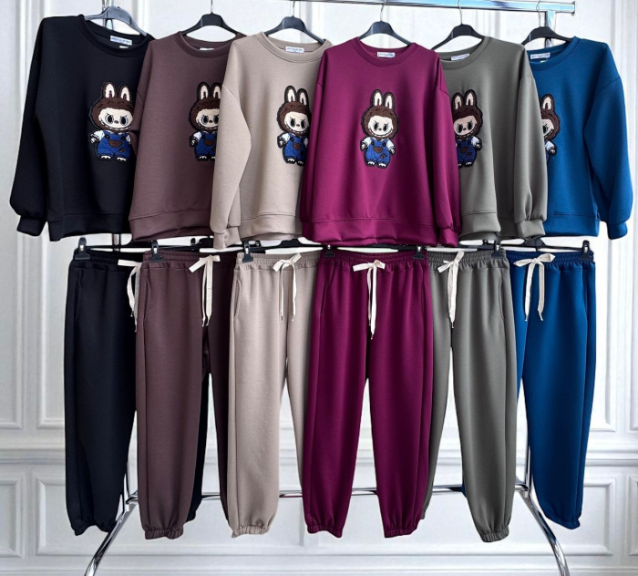 Compleu Sport Casual cu Personaj Cartoon – 2 Piese Damă [3]