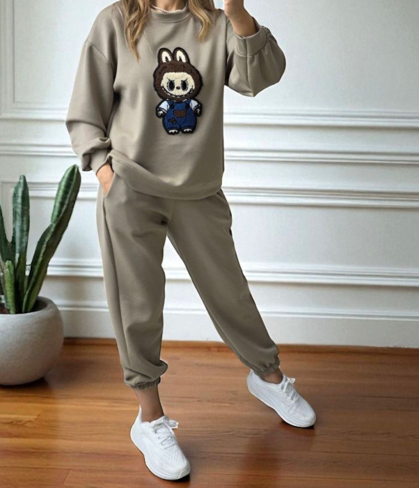 Compleu Sport Casual cu Personaj Cartoon – 2 Piese Damă [2]