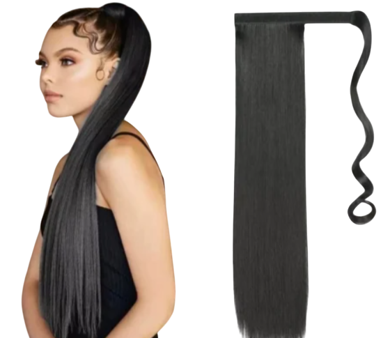 Extensii Par PREMIUM - Tip Coada NEGRU LUCIOS [2]