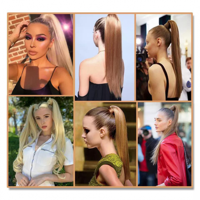 Extensii Par PREMIUM - Tip Coada BLOND DESCHIS [2]