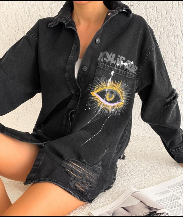Geaca Jeans Eye - Black [4]