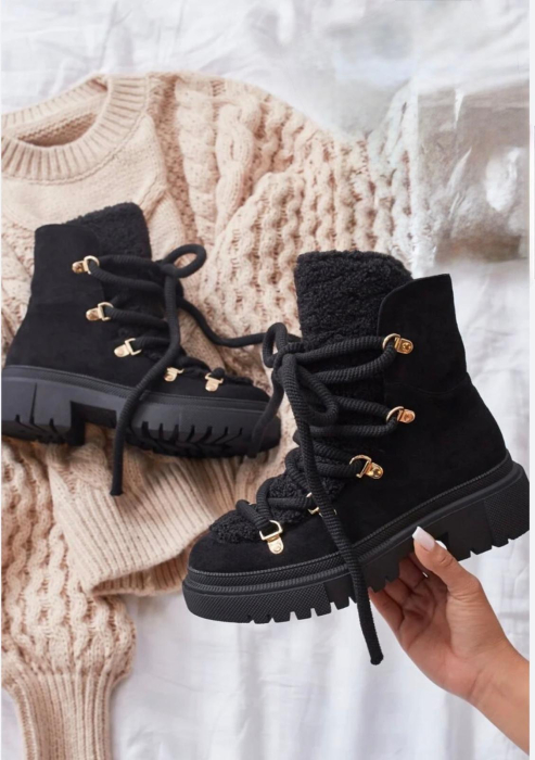 Ghete îmblănite cu șiret și talpă groasă – Urban Frost [2]