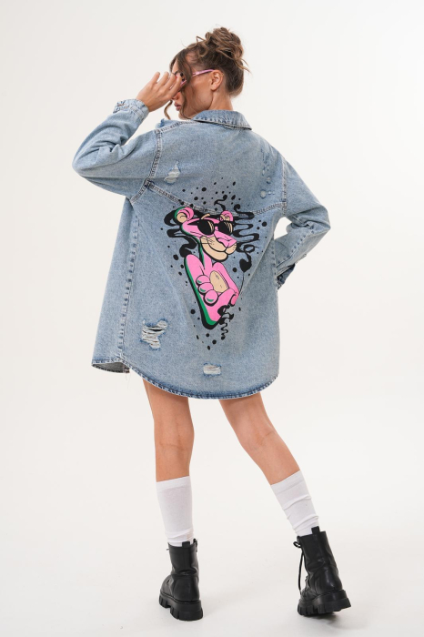 Jachetă Denim Pink Attitude - Albastru [1]