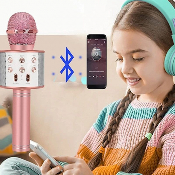 Microfon Portabil cu Acumulator si boxa incorporata - Conexiune wireless bluetooth [5]