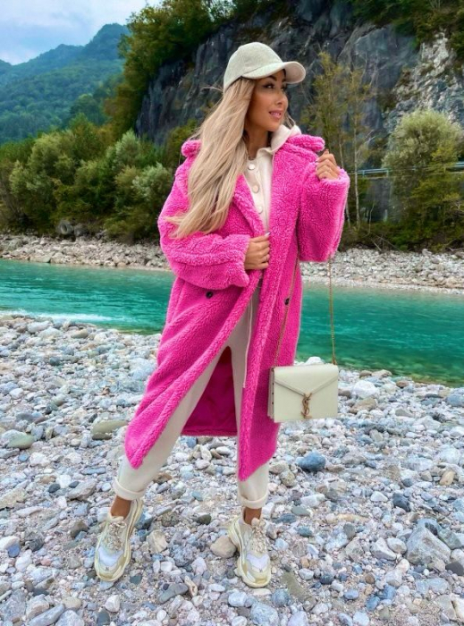 Palton pufos Minna - Roz Fuchsia [2]