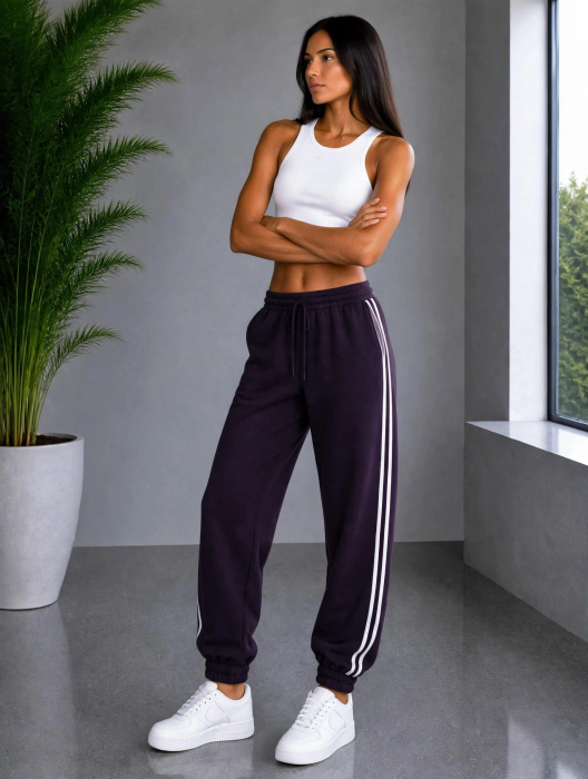 Pantaloni Madison Sporty Stripes - Mov [2]