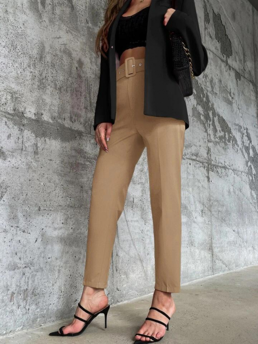 Pantaloni Office + Curea CADOU - Bej [4]