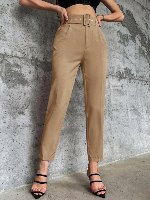 Pantaloni Office + Curea CADOU - Bej [2]