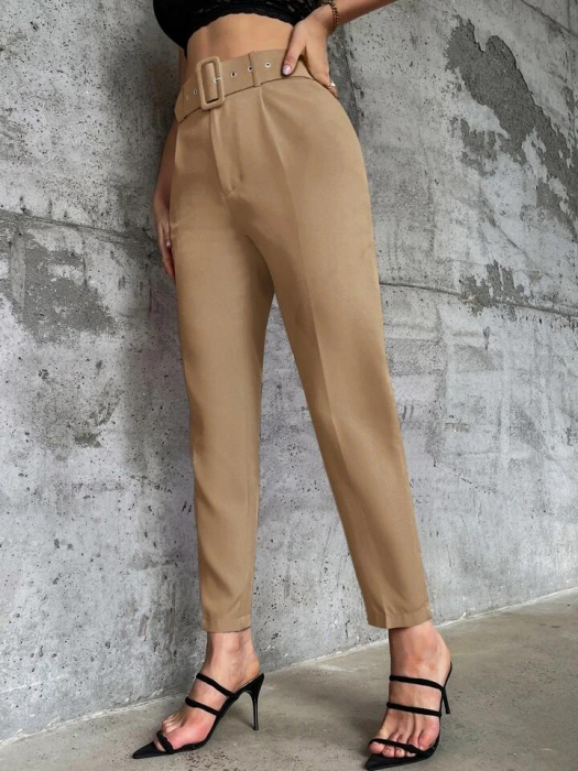 Pantaloni Office + Curea CADOU - Bej [3]