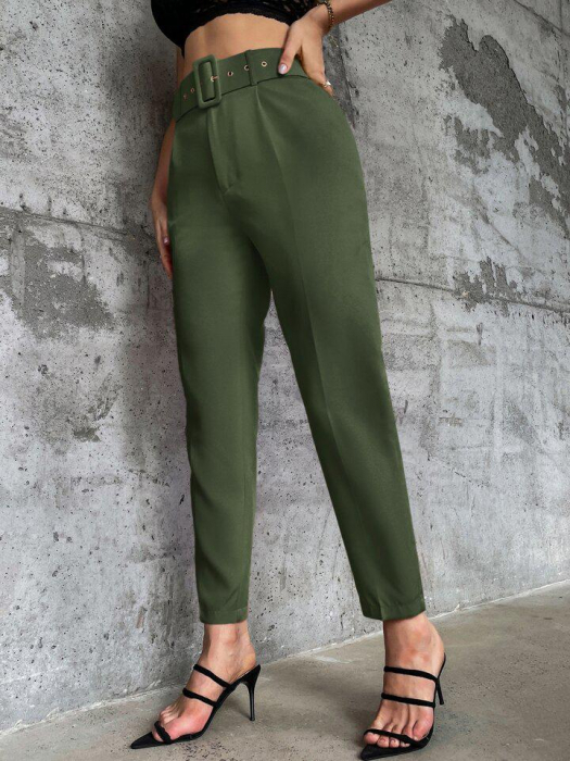 Pantaloni Office + Curea CADOU - Kaki [3]