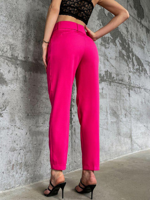 Pantaloni Office + Curea CADOU - Roz Ciclam [5]
