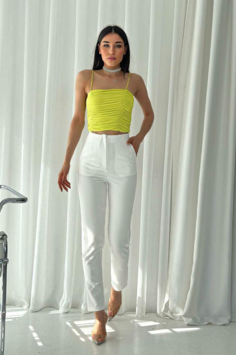Pantaloni Office Karol - Alb [3]