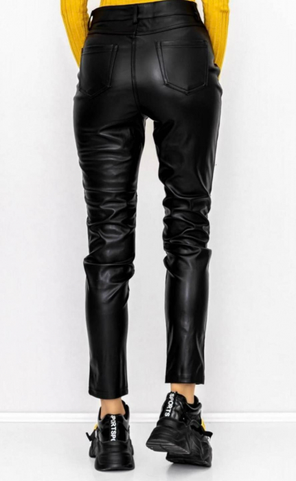 Pantaloni piele Anka - Negru [3]