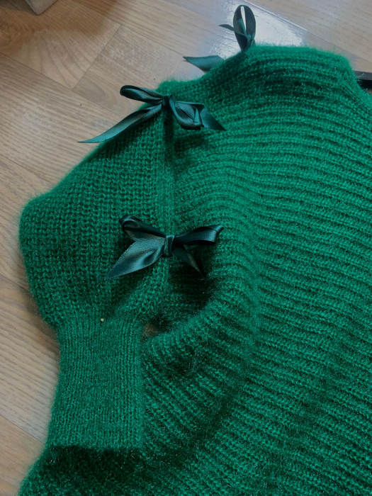 Pulover cu fundite - Verde [2]
