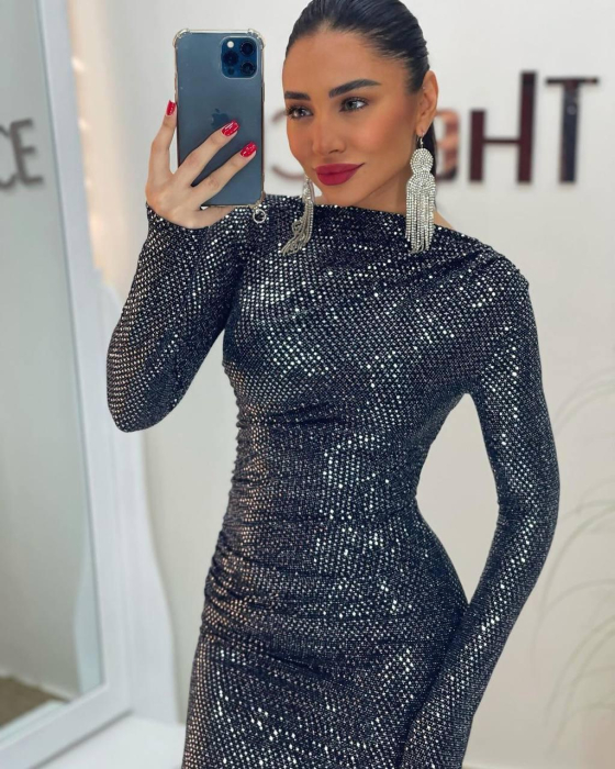 Rochie Black Diamond Mesh - Negru [3]