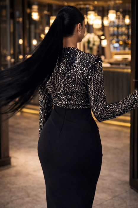 Rochie Elegantă „Midnight Glam Wrap” [3]