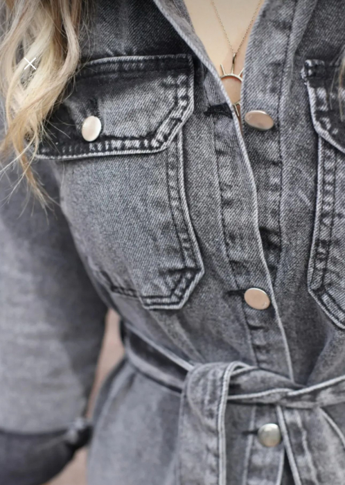 Rochie Ferra Denim - Gri [2]