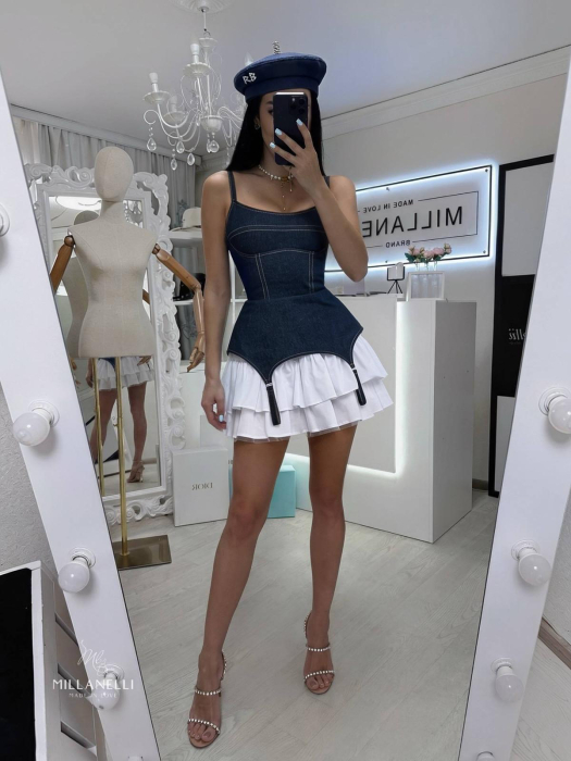 Rochie Mini Fashion Charlotte Denim - Albastru [4]