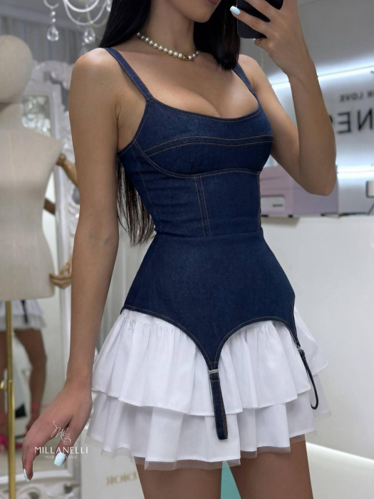 Rochie Mini Fashion Charlotte Denim - Albastru [5]