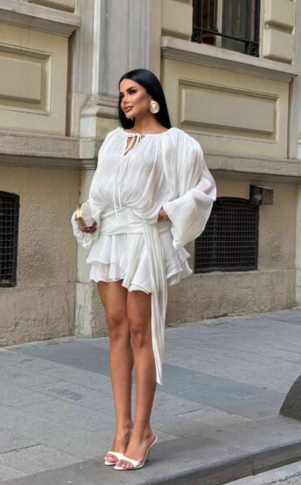 Rochie Mini Satinata - Cholocate Mist [2]