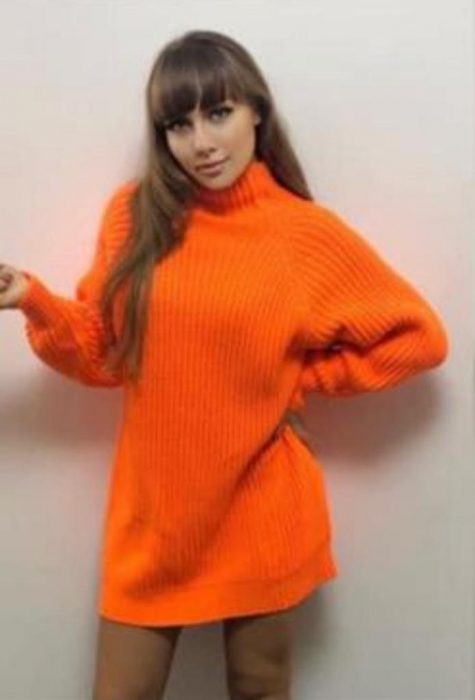 Rochie-pulover portocaliu neon MELISSA [1]