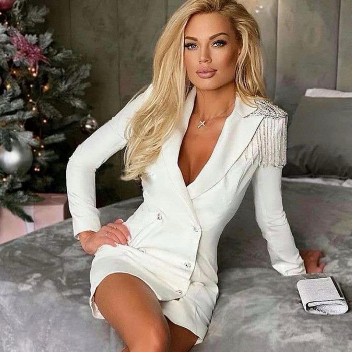 Rochie/Sacou Premium Zoe - Alb [2]