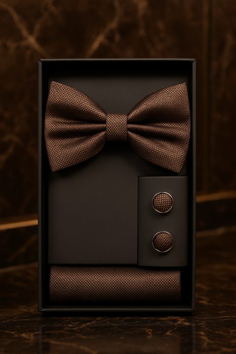 Set Bărbătesc Papion + Butoni + Batistă – Bronze Sovereign [1]