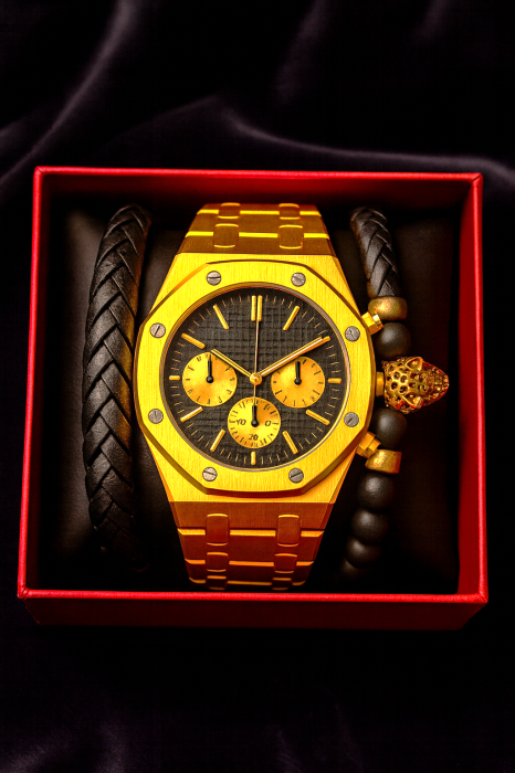 Set Ceas + Bratari barbatesti - Golden Panther Set [1]