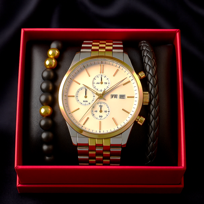 Set Ceas + Bratari barbatesti - Royal Silver Set [1]