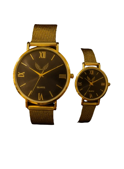 Set Ceasuri Premium pentru Cuplu – Black & Gold Classic Edition [2]