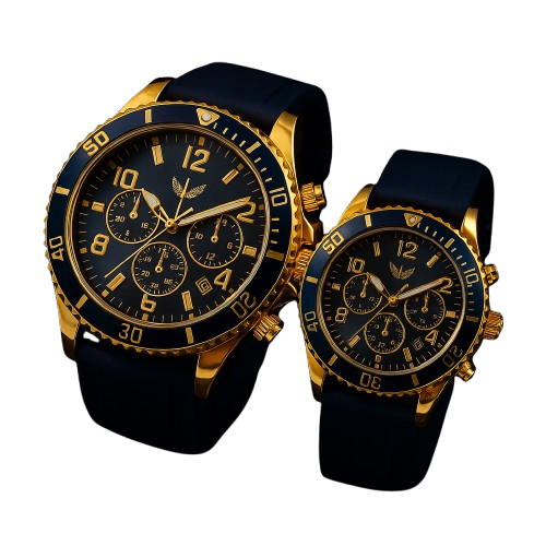 Set Ceasuri Premium pentru Cuplu – Elegance Gold & Navy [2]
