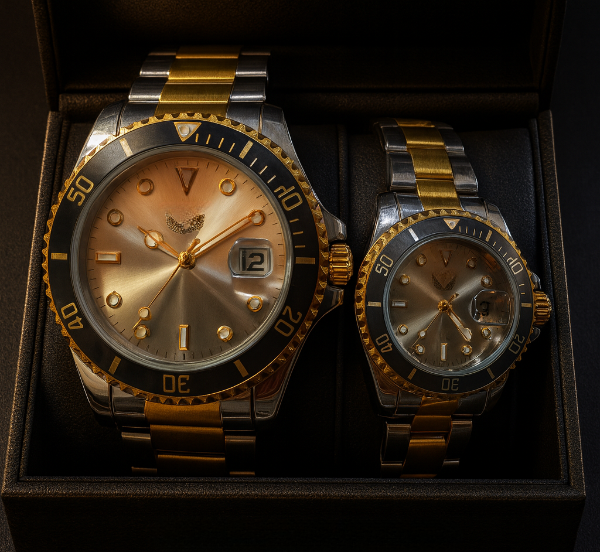 Set Ceasuri Premium pentru Cuplu – Silver & Gold Edition [1]