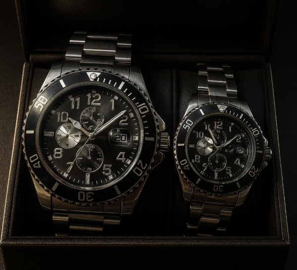 Set Ceasuri Premium pentru Cuplu – Steel Black Edition [1]