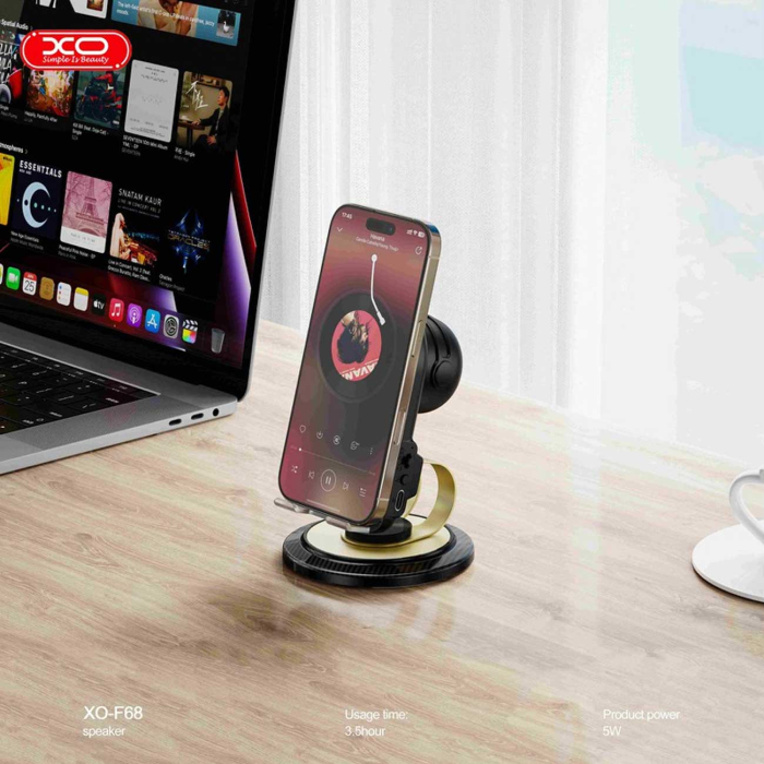 Suport multifuncțional 4 în 1 pentru telefon cu încărcare wireless și boxă [2]