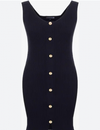 LICHIDĂRI DE STOC - OUTLET - Rochie Bodycon cu nasturi decorativi - Negru