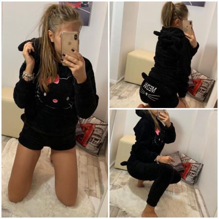 Pijamale si halate de baie - SET Cocolino KITTY NEGRU