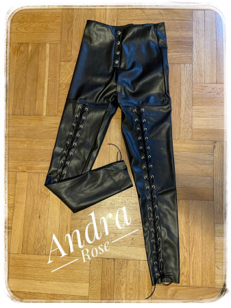 Pantaloni Colanti si Blugi - Pantaloni piele snur ROLLY