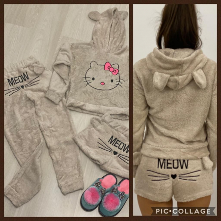 Pijamale si halate de baie - SET Cocolino KITTY BEJ
