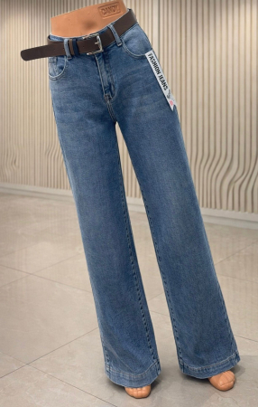 Blugi damă wide leg cu talie înaltă și curea inclusă – Fashion Jeans [1]