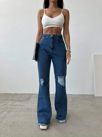 Pantaloni Colanti si Blugi - Blugi evazati - Albastru