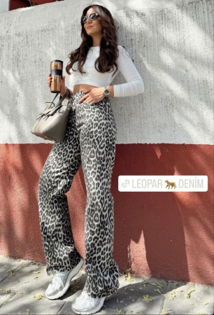 Pantaloni Colanti si Blugi - Blugi Wildcat - Leopard